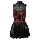 Cottelli PARTY wetlook ja pitsist kleit – must/punane – M — Foto 8