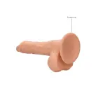 Reālistisks dildo ar sēkliniekiem un piesūcekni – 25 cm (10″) – miesas krāsa — Foto 6
