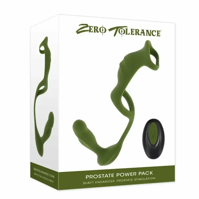 Zero Tolerance Prostate Power Pack – nuotolinio valdymo vibruojanti analinė kamštis su dvigubu penio žiedu – skytas silikonas