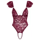 Cottelli LINGERIE pitsist bodi pärlikettidega – punane – XL — Foto 7
