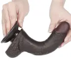 LoveToy Sliding Skin Dual Layer Dong – realistiškas dviejų sluoksnių dildo – TPE – juodas – 19 cm — Nuotrauka 5