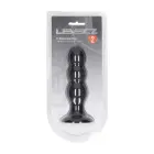 LEVELZ Tri Rattle šķidrā silikona anālais spraudnis – L – Melns — Foto 1