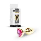 Plug-Jewellery Gold Heart анальная пробка – 7 cm (2.8″) – Розовый — Фото 9