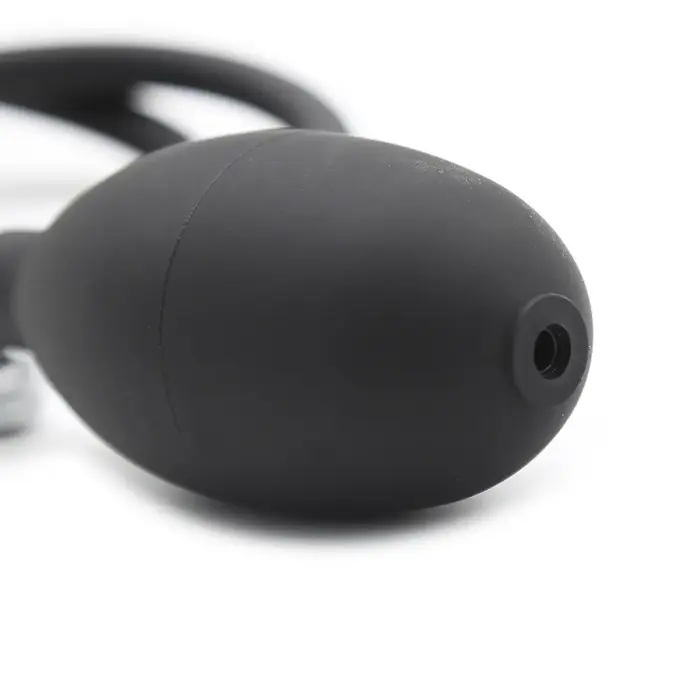 Piepūšams gluds dildo – melns Foto 4