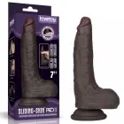 LoveToy Sliding Skin Pro II – divslāņu reālistisks silikona dildo – melns – 17,8 cm (7'') — Foto 1
