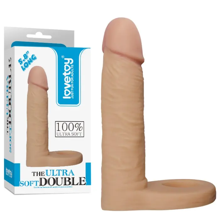 LoveToy The Ultra Soft Double – strap-on ring dildo – TPE – 5.8"