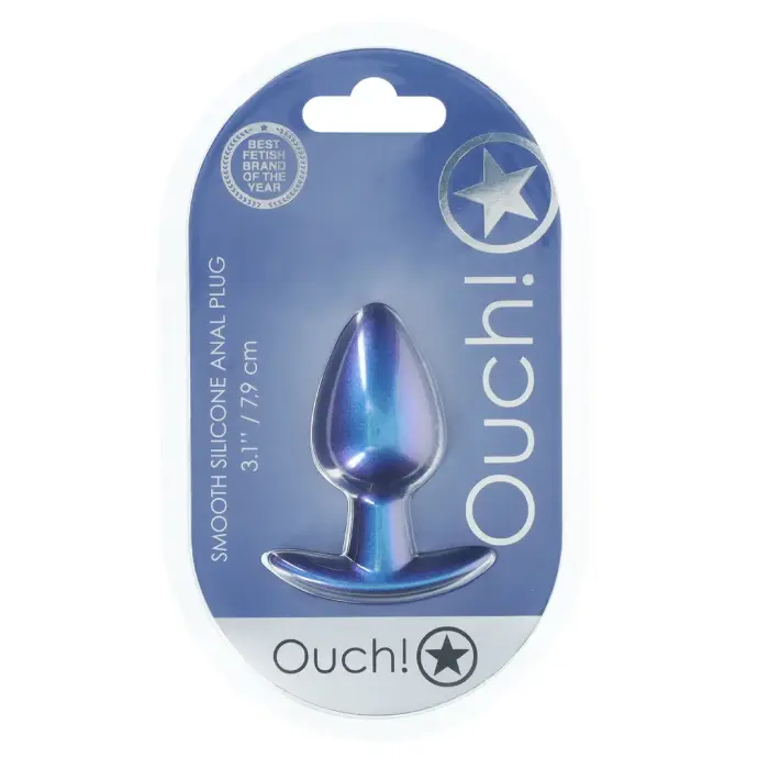 Smooth Silicone Anal Plug – 7.9 cm (3.1″) – Metallic Blue