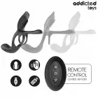 Addicted Toys Double Ring System with Multi-Zone Vibrating Stimulator – Black — Photo 3
