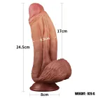 LoveToy – dviejų sluoksnių silikoninis natūralus dildo – realistiškas dildo su siurbtuku ir sėklidėmis – 25,4 cm (10'') — Nuotrauka 2