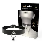 Coquette Chic Desire Vegan Leather Collar with Metal Ring – Adjustable 43 cm – Black — Photo 1