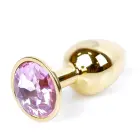 Plug-Jewellery Gold анальная пробка с розовым камнем – 7 cm (2.8″) — Фото 9