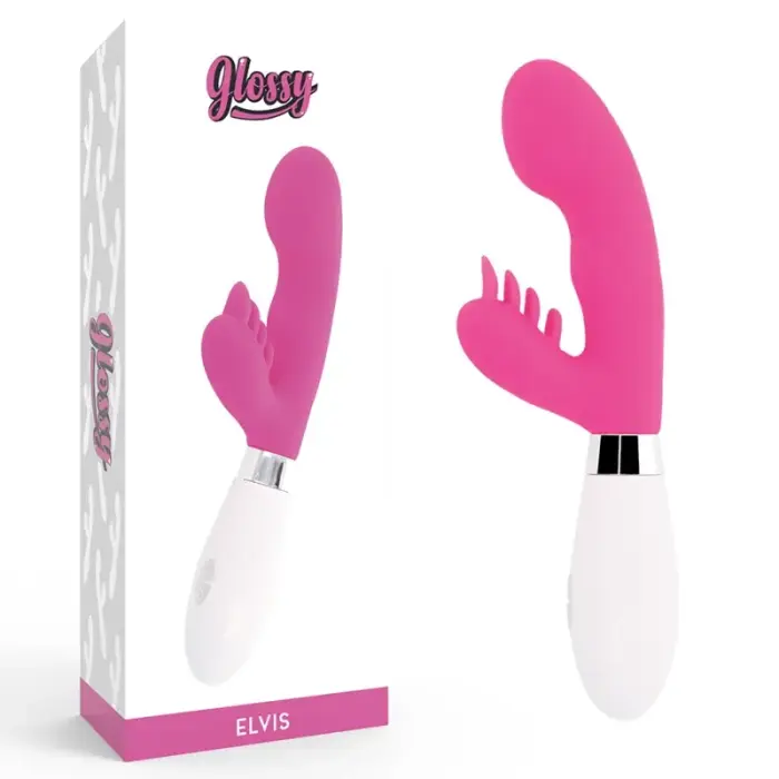 Dorcel Glossy Elvi – вибратор-кролик с двойным мотором – 10 режимов, силикон – розовый – 12 см