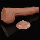 LoveToy King Sized Sliding Skin Dual Layer Dong – realistic dildo – TPE – brown – 29.2 cm — Photo 8
