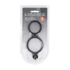 Silicone Double Cockring with Anal Stimulator - Black Photo