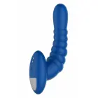FORTO Ribbed Pro – vibruojantis analinis masažuoklis – mėlynas – 10 režimų – atsparus vandeniui – silikonas — Nuotrauka 2