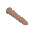 Vibruojantis ir judantis silikoninis stud dildo – ruda — Nuotrauka 3