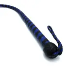 Leather Whip Black & Blue 140 cm — Photo 4