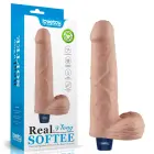 Real Softee uzlādējams vibrējošs dildo – 23 cm (9″) – Miesas krāsa Foto 1