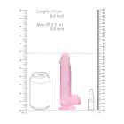 Reālistisks dildo ar sēkliniekiem un piesūcekni – 17 cm (6.7″) – Caurspīdīgs Foto 5