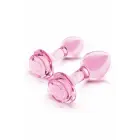 b-Vibe Pink Roses – borosilikata stikla anālo spraudņu treniņkomplekts ar rozes pamatni – 2 gab. – rozā — Foto 3