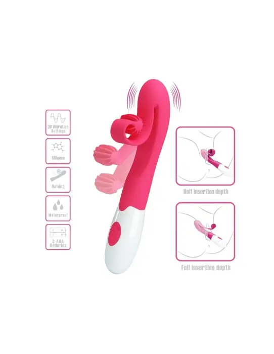 ROMANCE rozā vibrators un stimulators – 30 ātrumi Foto 4