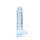 Reālistisks dildo ar sēkliniekiem un piesūcekni – 21 cm (8.3″) – Zils — Foto 2