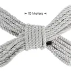 Poliestera BDSM virve – 32.8 ft / 10 m – sudraba — Foto 1