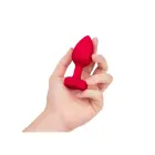 B-Vibe vibrējošs sirds formas anālais spraudnis M/L – Sarkans — Foto 9
