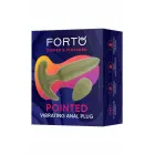 FORTO Pointed Vibrating Plug – anālais spraudnis – silikons – zaļš – 10 režīmi — Foto 1