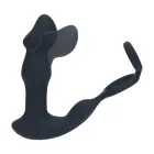 Remote Control Vibrating Thrusting Come-Hither Silicone Prostate Stimulator with Cockring – 10 cm – Black — Photo 1