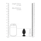 Rievots dimanta sirds anālais spraudnis – M – Melns Foto 7