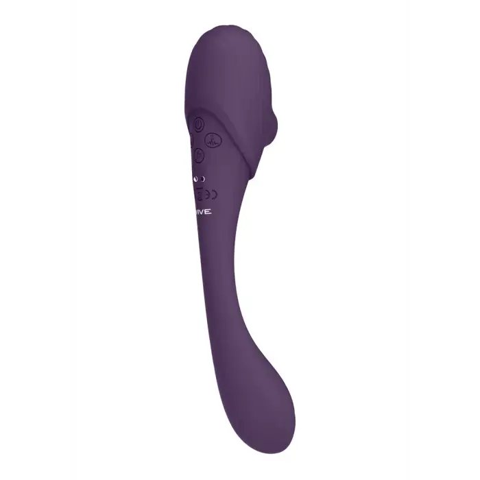 Mirai dubultais pulsējošs un gaisa viļņu elastīgs vibrators – violets Foto 9