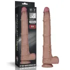 LoveToy – kahekihiline painduv silikoon-dildo XXL – realistlik iminapaga dildo – ihuvärvi – 40,6 cm (16'') — Foto 19