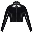 Latex Crop Top with Open Cups – Black – L — Photo 6
