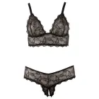 Black Lace Wireless Bra and Crotchless String Set – 2XL — Photo 5