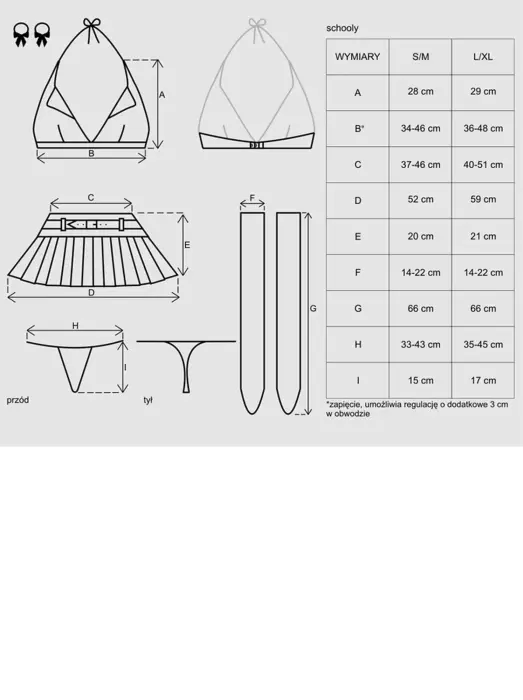 Schooly 5-piece student costume – S/M