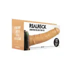 RealRock vibrējošs dobs strap-on vibrators – 24.5 cm (10″) – miesas krāsā — Foto 1