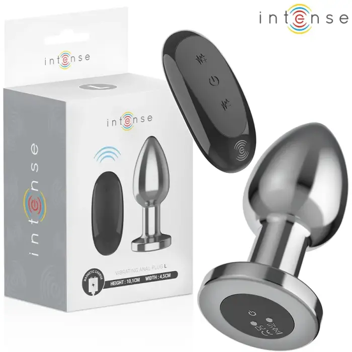 INTENSE Metal Plug L with Remote – 10.1 cm – Silver