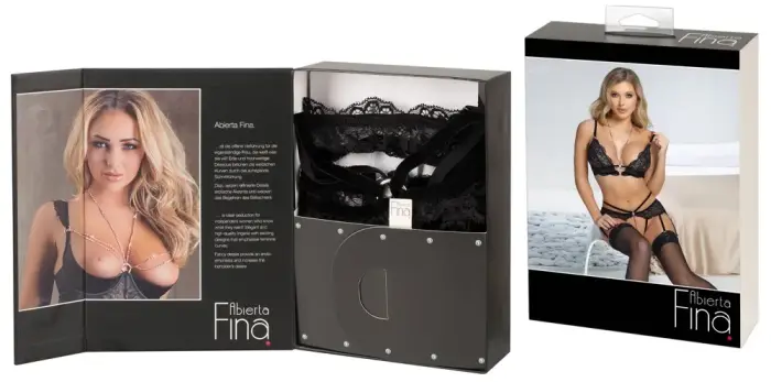 Abierta Fina Lace Lingerie Set – Black – XL Photo