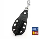 Red Leather – leather aroma bottle holder with snap hook – black – 10 ml — Photo 1