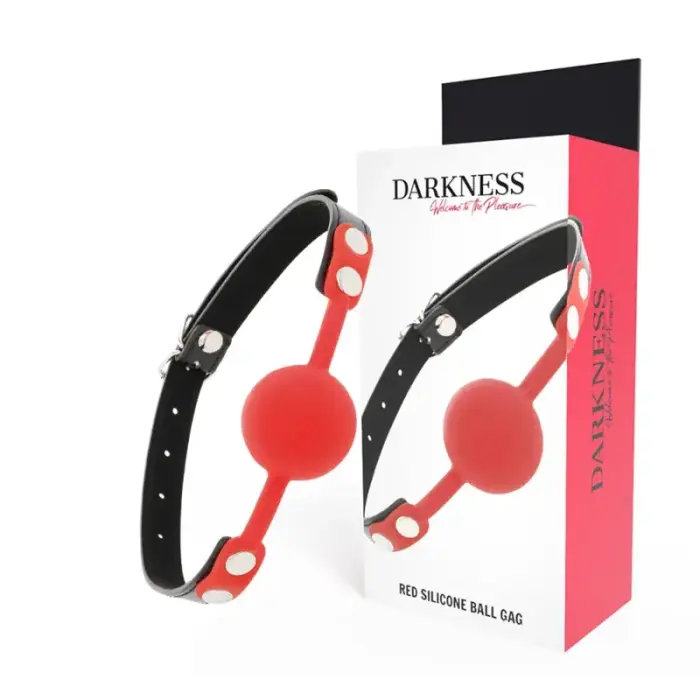 Darkness Silicone Gag Red – Adjustable Leather Strap
