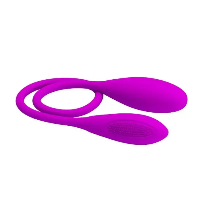 PRETTY LOVE Snaky Vibe USB Vibrating Double Egg Massager – Purple Photo