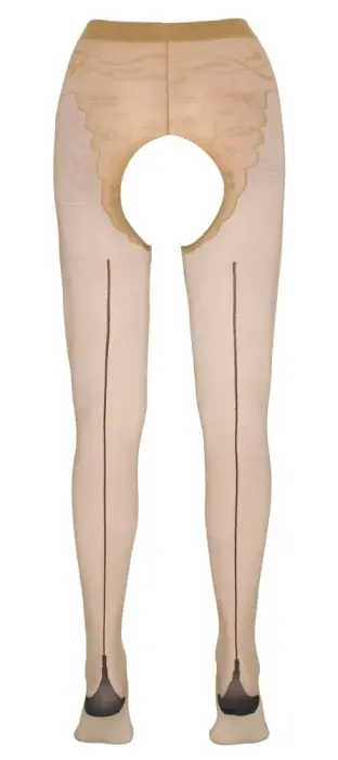 Cottelli LEGWEAR zeķubikses ar atvērtu starpkāju – melnas Foto 5