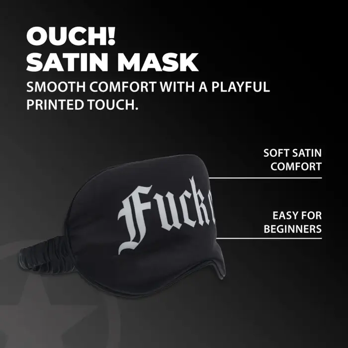 Fuck Off - Printed Satin Mask - Black Foto 5
