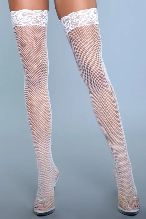Kiss Goodnight Thigh Highs – White – One Size