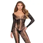 Mežģīņu bodijs ar atvērtu starpkāju – melns – One Size — Foto 1