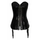 Guilty Pleasure Black Amber Corset – корсет из Datex с золотой молнией спереди, шнуровкой сзади и съёмными бретелями – чёрный – Размер: XXL — Фото 5