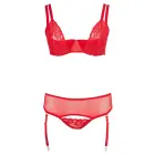 Red Lace Bra and String Set with Cheeky Details – 95D/2XL — Photo 9