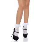 Nėrinių ankletas su raukiniu – baltas – One size — Nuotrauka 6