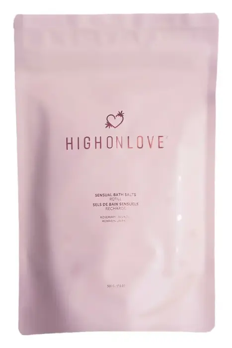 HighOnLove Sensual Bath Salts Refill – rose buds & hemp seed oil – 500 g